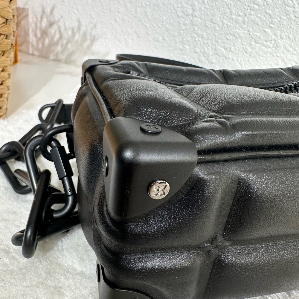 Louis Vuitton Black Leather Limited Edition Soft Trunk Shoulder Bag - Picture 7 of 11